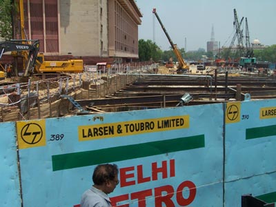 Delhi Metro Baustelle